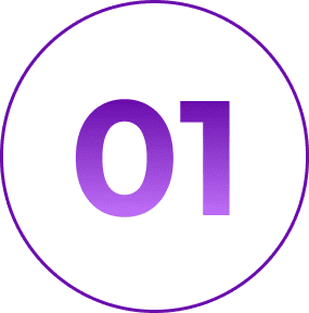 Number one in purple circle