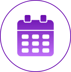 Simplified calendar symbol in purple