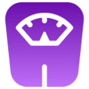 Gradient purple weight scale illustration